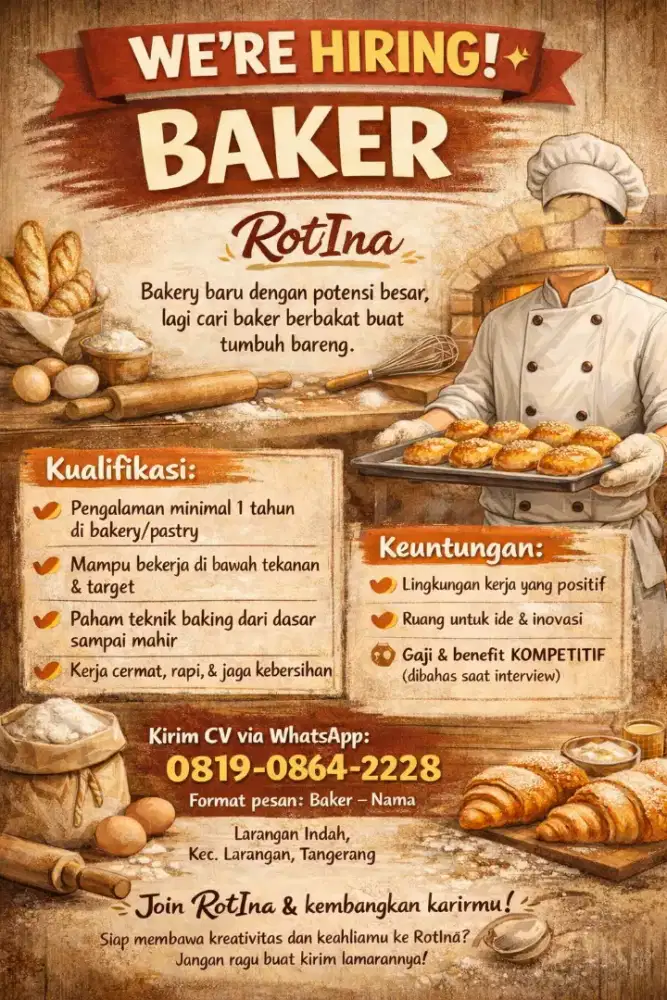 Dicari Baker Berpengalaman