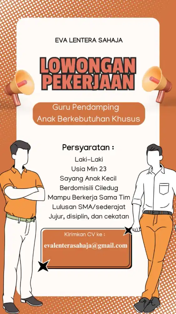 LOWONGAN KERJA UNTUK SHADOW TECHER UNTUK ANAK BEBRKEBUTUHAN KHUSUS