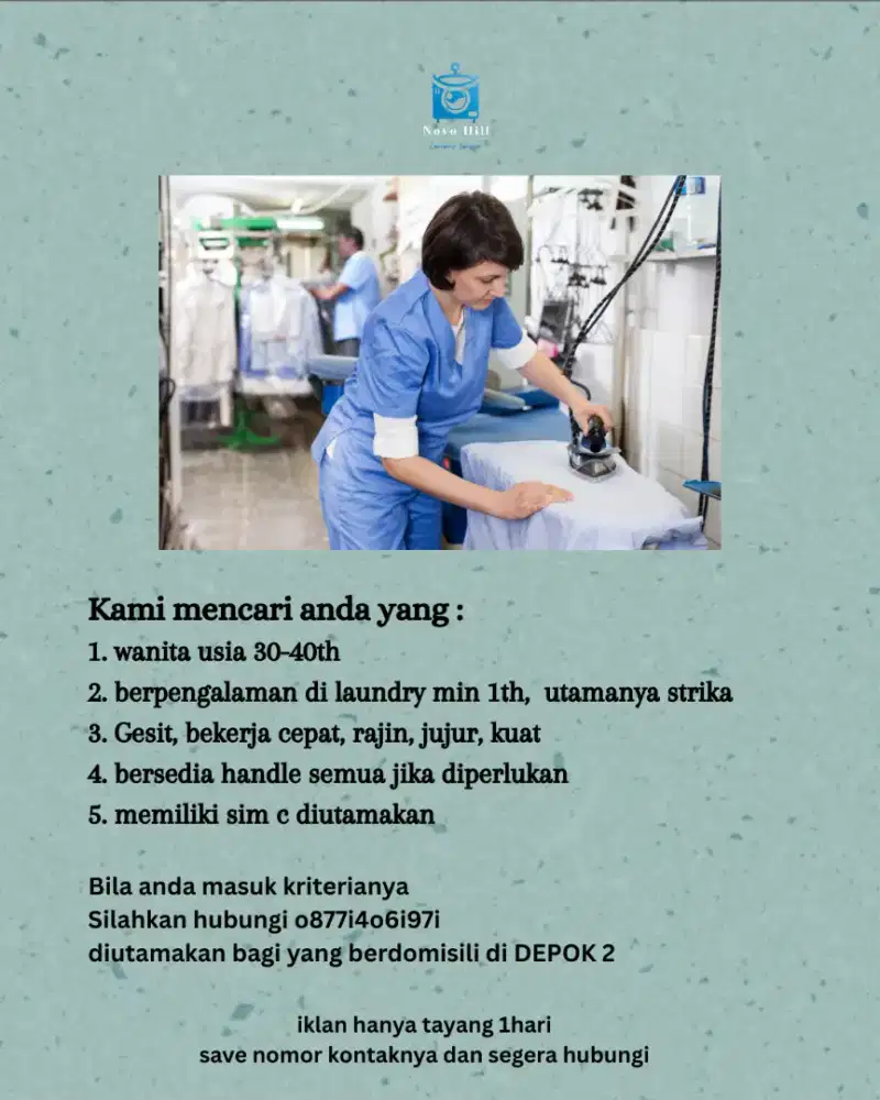 Lowongan kerja laundry