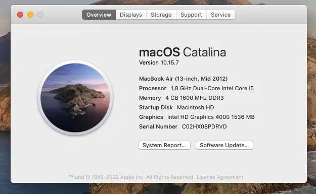 Macbook Air Mid 2012 (Normal nyala, layar glitch)