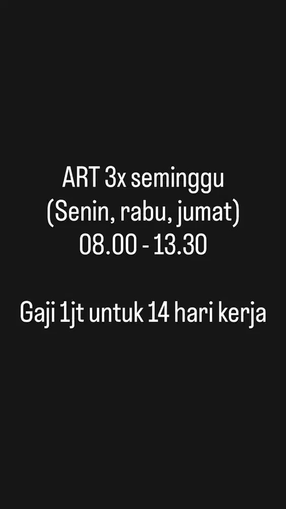Art pulang pergi seminggu 3x (senin,rabu, jumat)