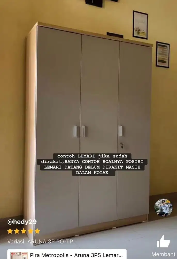 LEMARI KAYU MERK PIRA (baru)