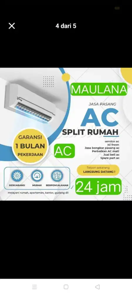 Servis AC kulkas mesin cuci kompa air dll bergaransi