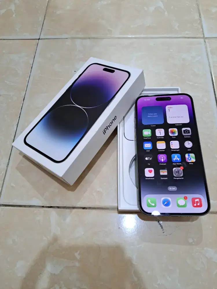 Iphone 14 pro max 128 ex IBOX bh 89 purple mulus fullset ori