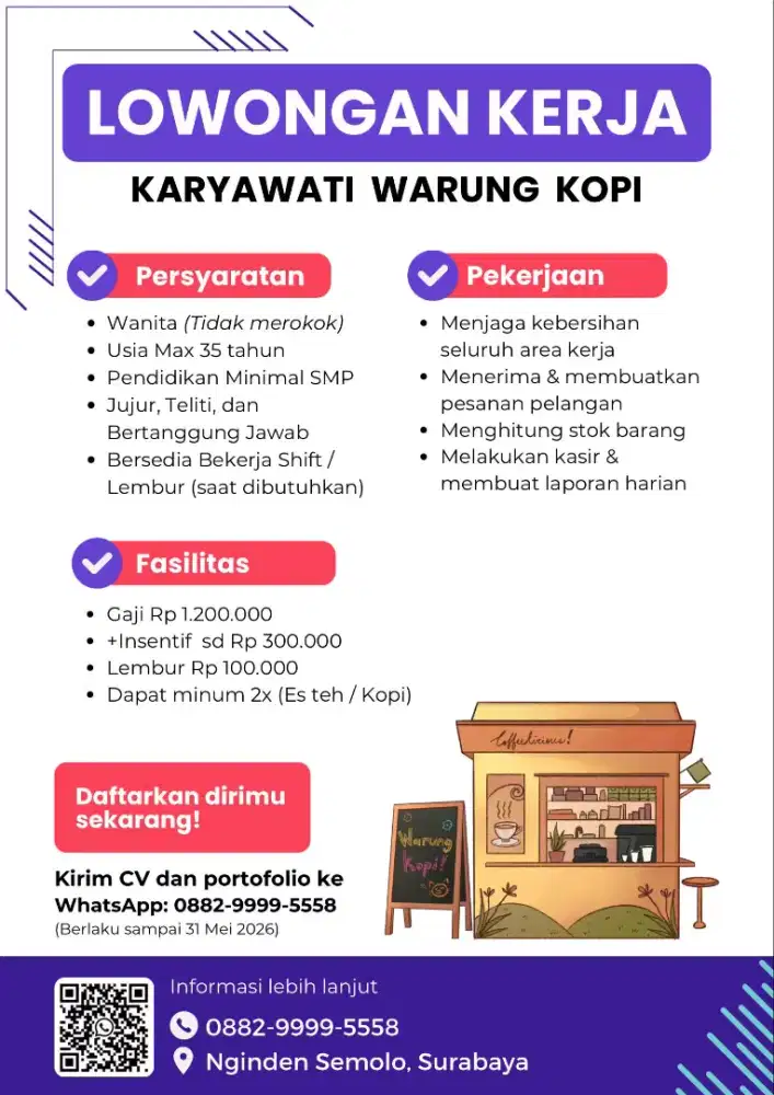 Lowongan kerja jaga warkop