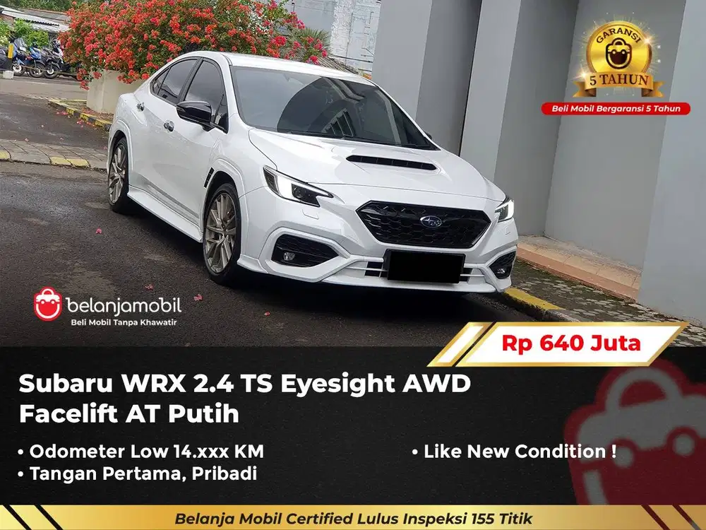 [ LOW KM 14RB ] Subaru WRX 2.4 TS Eyesight AWD AT Putih 2023/2024
