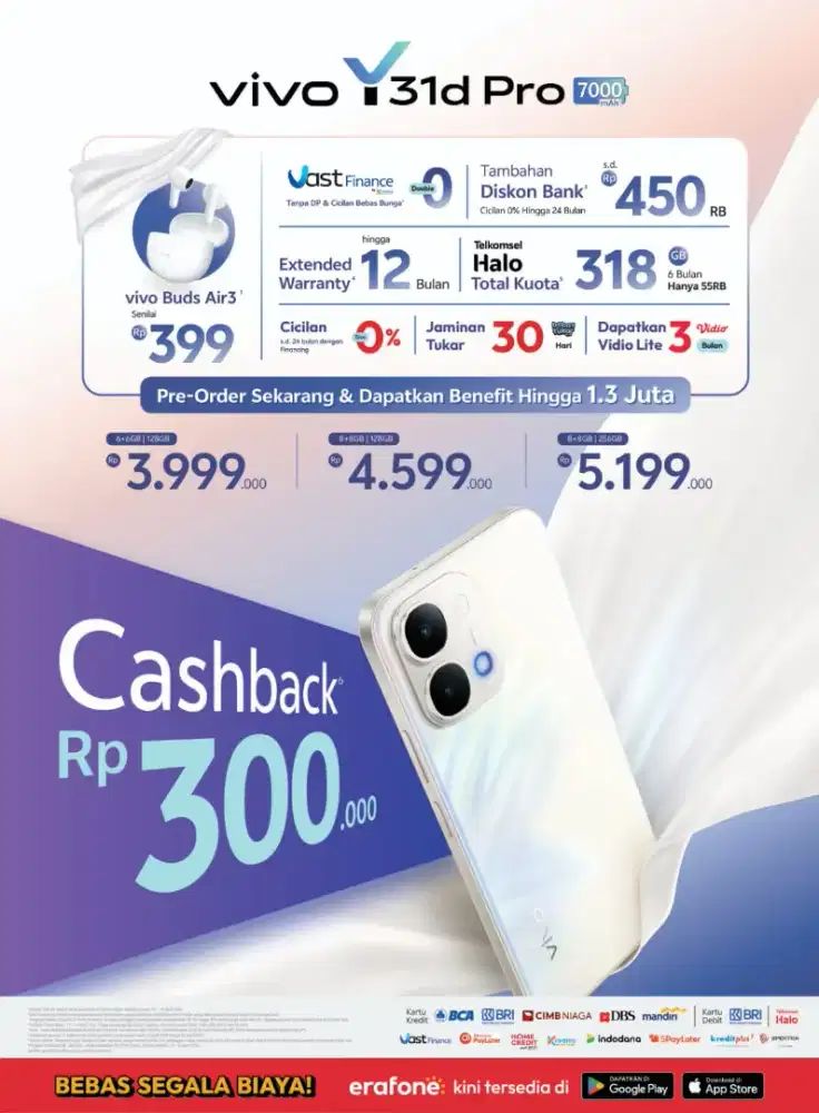 Bisa Cicil Tanpa DP! Vivo Y31d Pro 7000mAh Baru - Erafone Gwalk