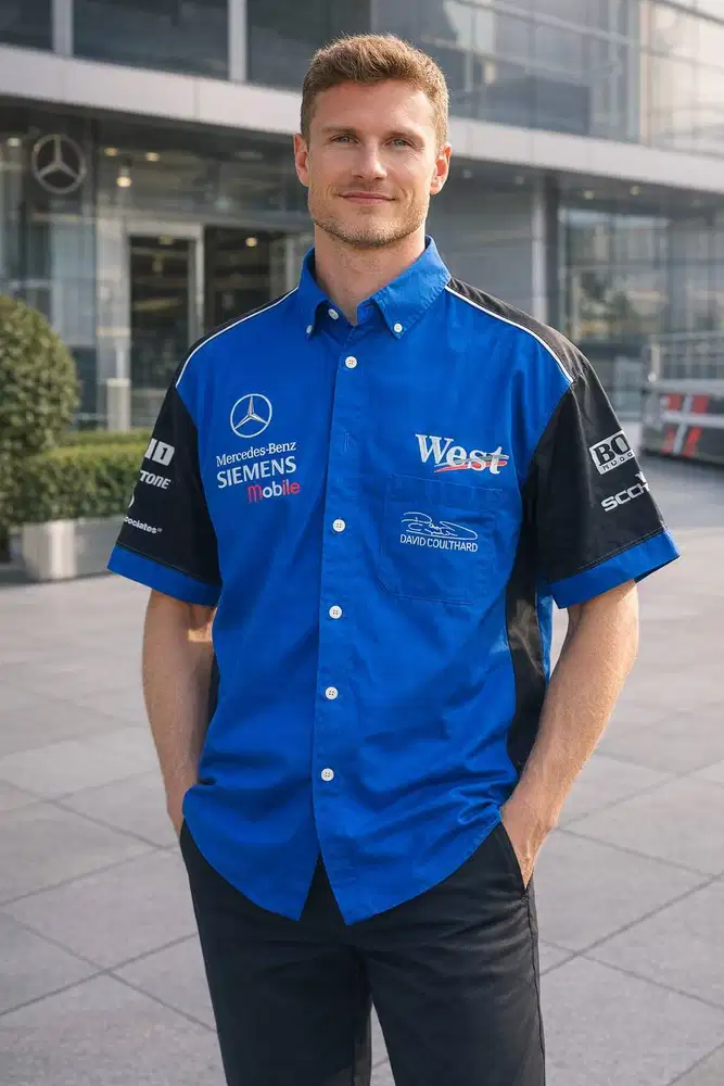 Kemeja Pria Casual Otomotif Warna Biru Ukuran XL