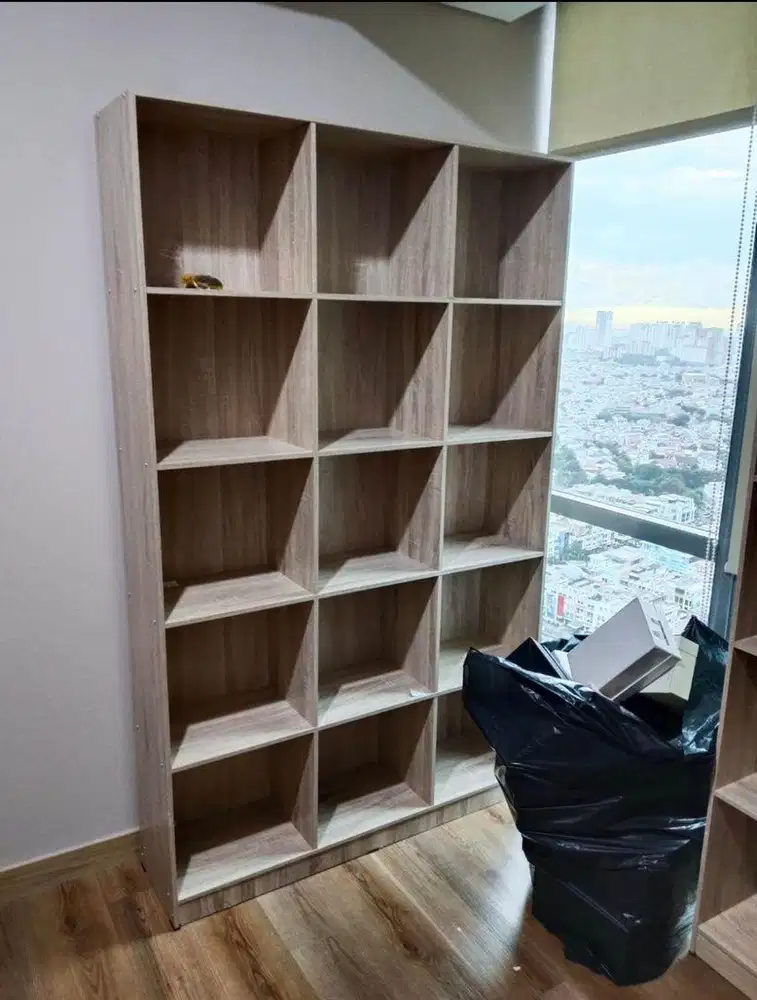 Rak Kayu Custom model Kallax IKEA 5x3