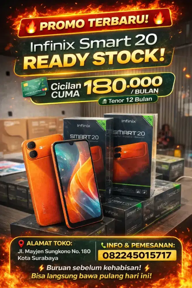 INFINIX SMART 20 CICILAN CUMA 180-AN TENOR 12 BULAN DENGAN KTP SAJA