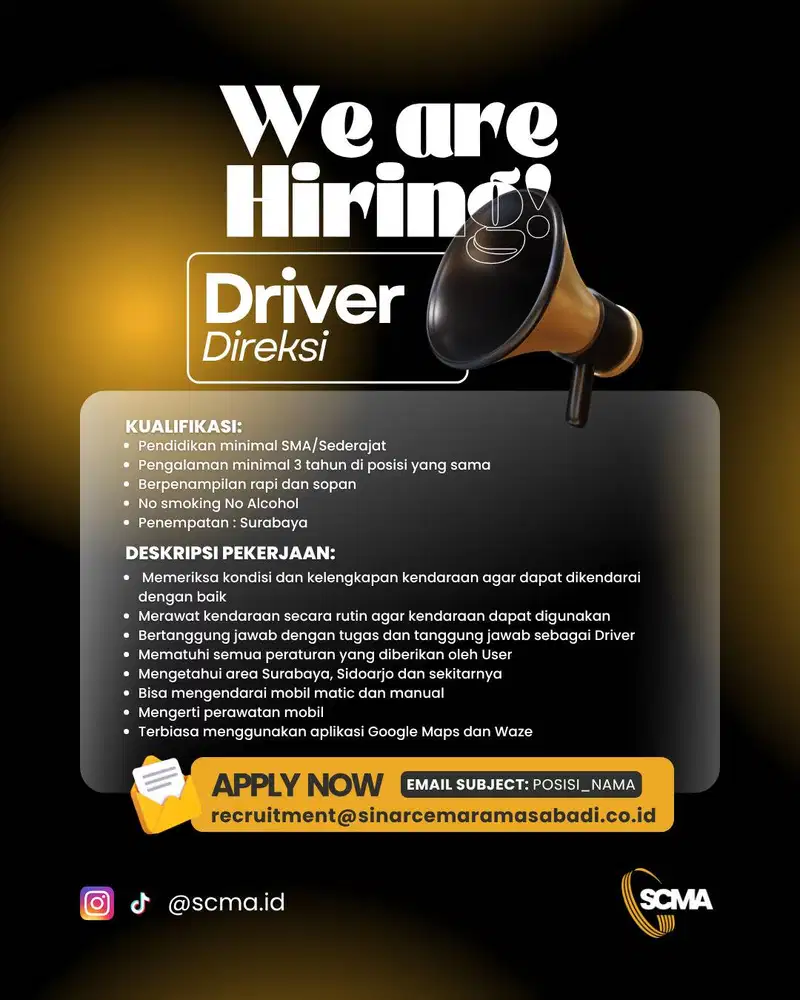 Driver Pribadi untuk Direksi