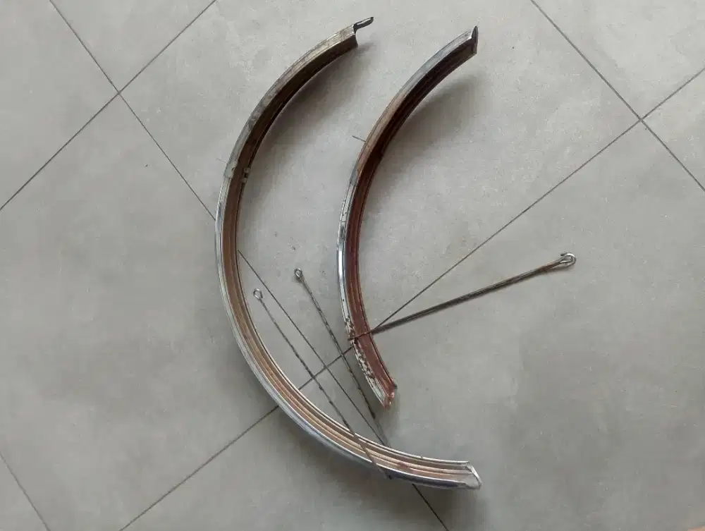 spakbor fender depan belakang sepeda ban 26 chrome