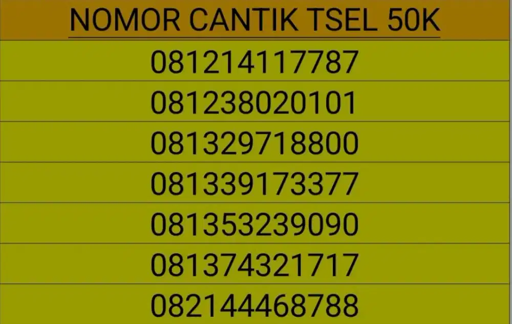 Nomor Simpati Cantik