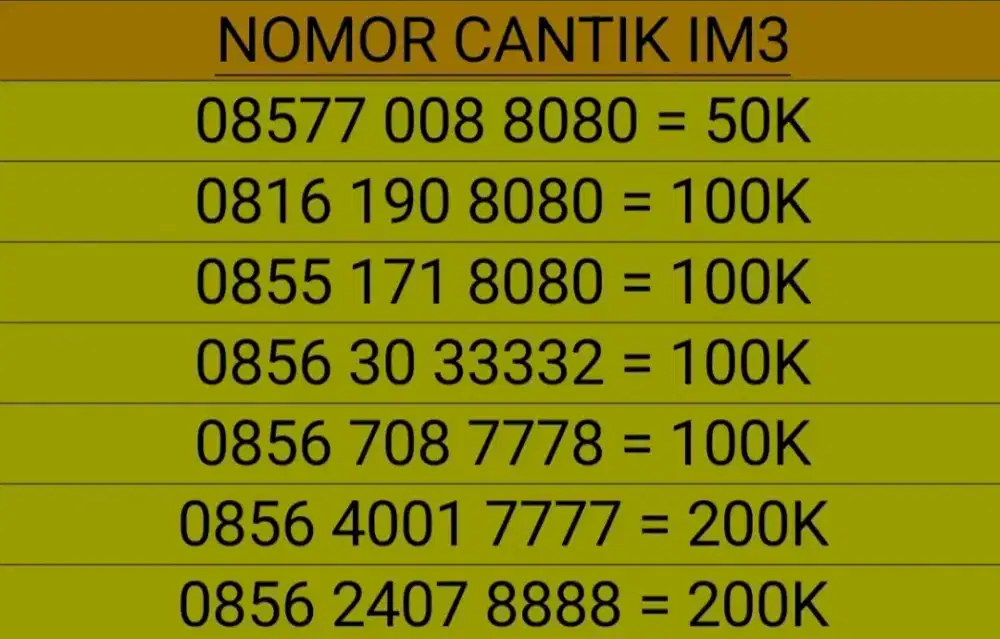 Nomor Cantik Indosat