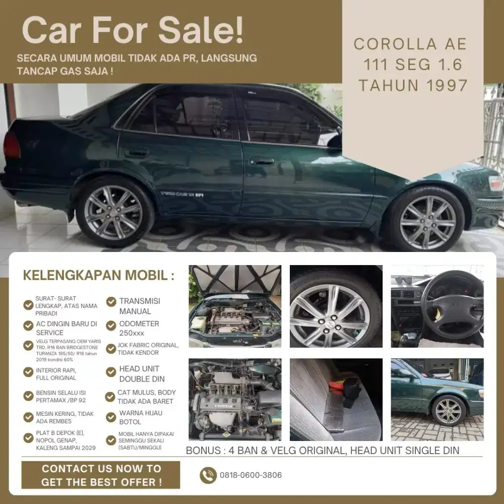 Corrolla AE 111 SEG 1,6 tahun 1997