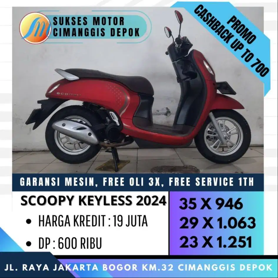 SCOOPY PRESTIGE KEYLES 2024 PROMO DP 600 CICILAN RINGAN [SUKSES MOTOR]