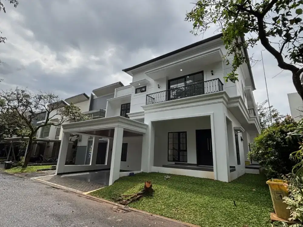 Dijual Rumah Brand New Bangunan Mandiri Classic Modern Hoek Banci & Depan Taman - Icon Cosmo BSD City