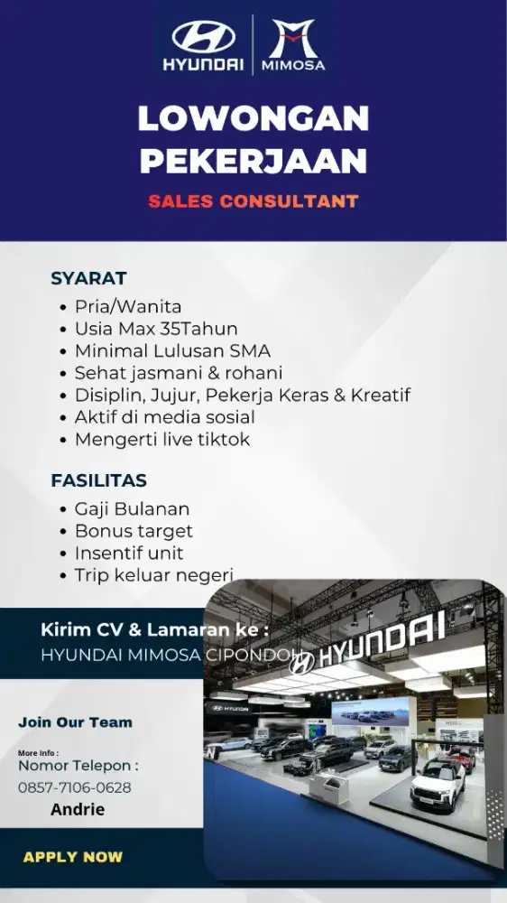 LOWONGAN SALES CONSULTANT