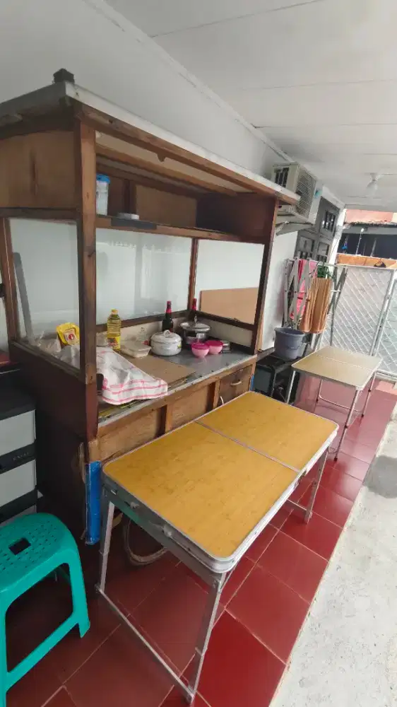 Dijual Gerobak Mie Ayam Roda 3 Panjang 130cm Lebar 60cm Tinggi 190cm