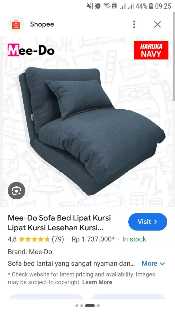 sofa bed lantai estetik (jarang digunakan)