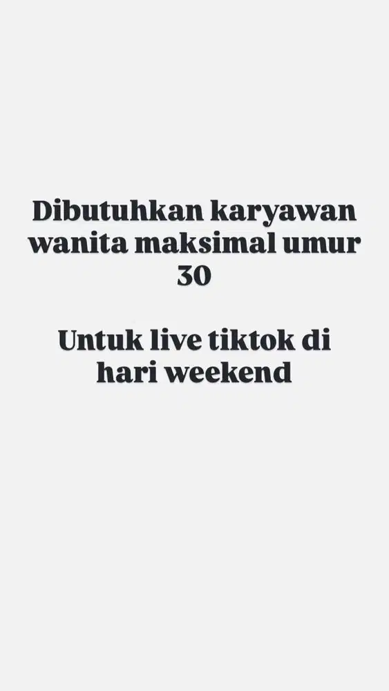 Untuk live tiktok untuk wanita