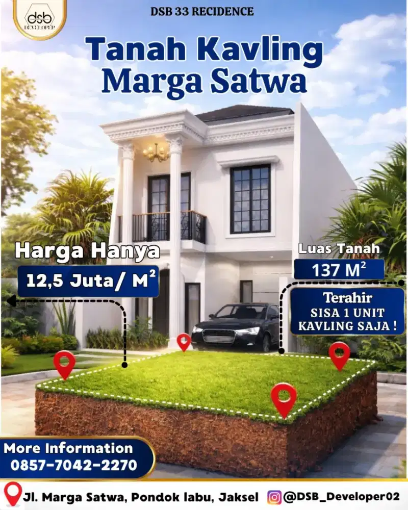 Tanah Kavling Strategis di Jl. Margasatwa Pondok Labu, Jakarta Selatan