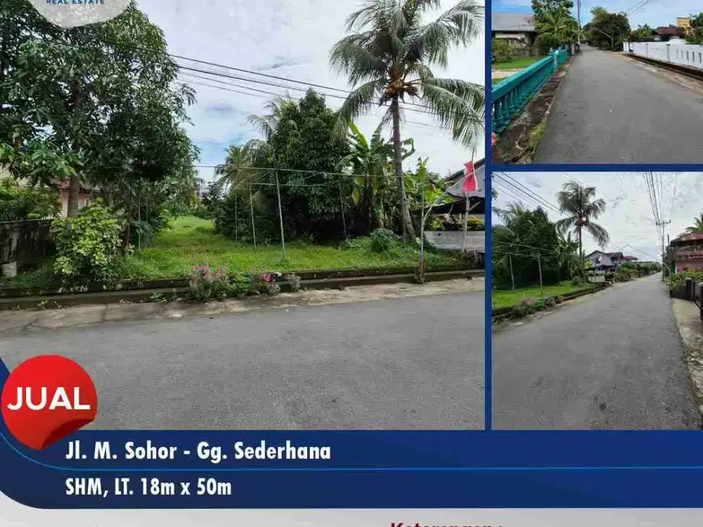 Dijual sebidang tanah Jl. M.Sohor Gg. Sederhana - Pontianak Selatan