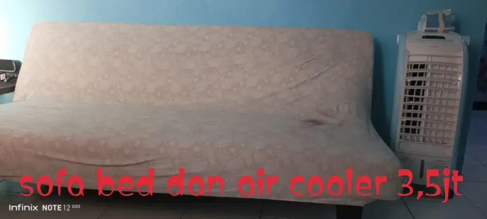 Jual 1 set sofa bed dan air cooler merk sharp