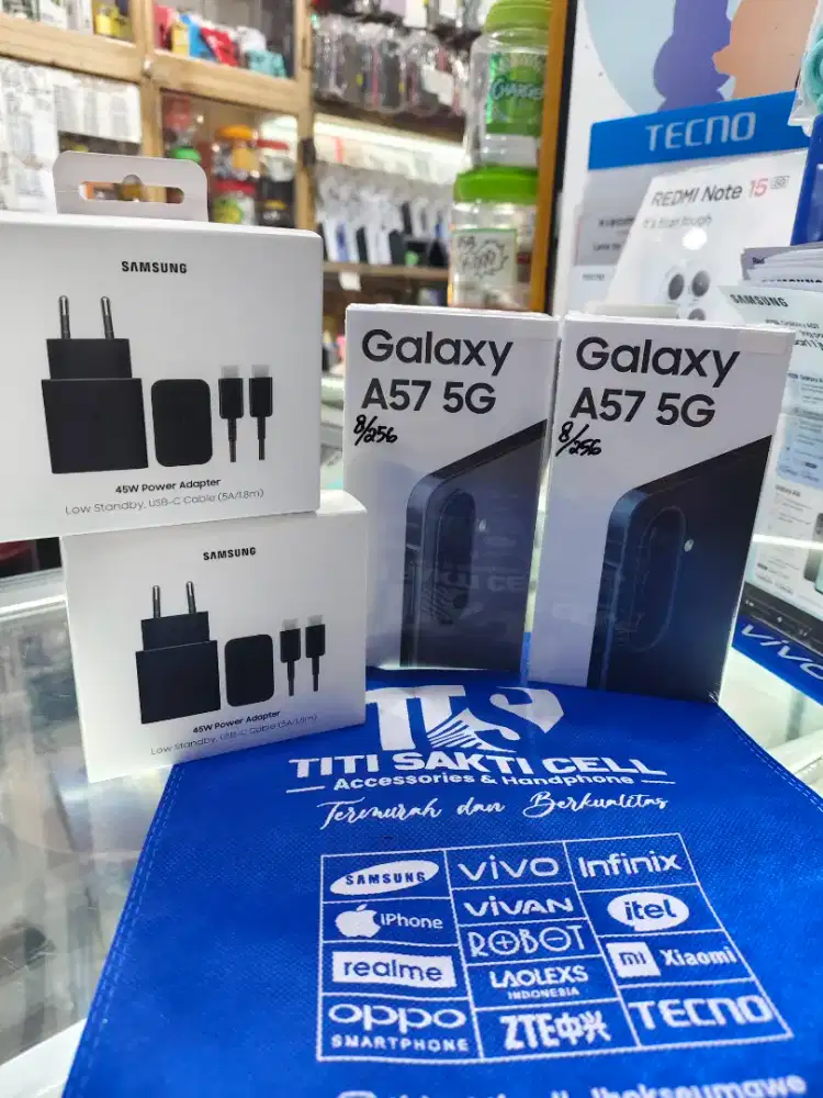 Samsung a57 free charger 45watt original new promo