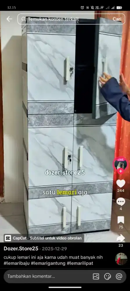 Jual lemari gantungan+ bs di lipat