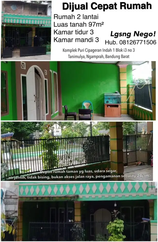 Jual Cepat Rumah Puri Cipageran Indah 1 blok i 3