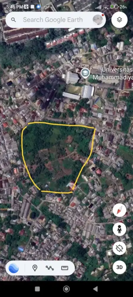 DIJUAL TANAH 4Ha Surat SHM di Pangkal Pinang dekat Kampus Muhammadiyah