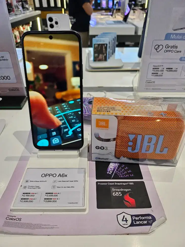 Setiap pembelian oppo A6x bisa tebus murah jbl go 3 cuma tambah 100rb