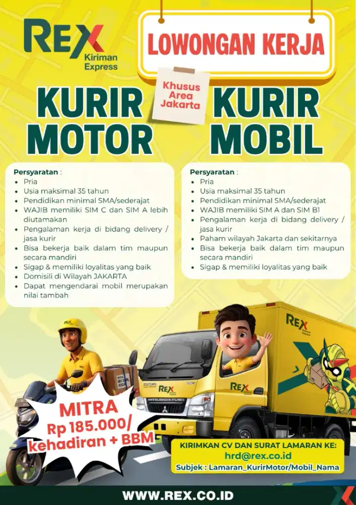 Loker kurir motor dan mobil