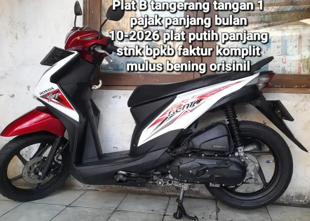 Honda beat f1 2015 stater halus cw asli merah putih Plat B tangerang