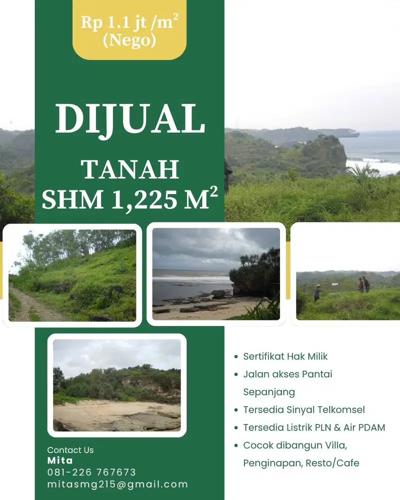 Dijual Tanah Premium View Laut – Pantai Sepanjang, Gunungkidul