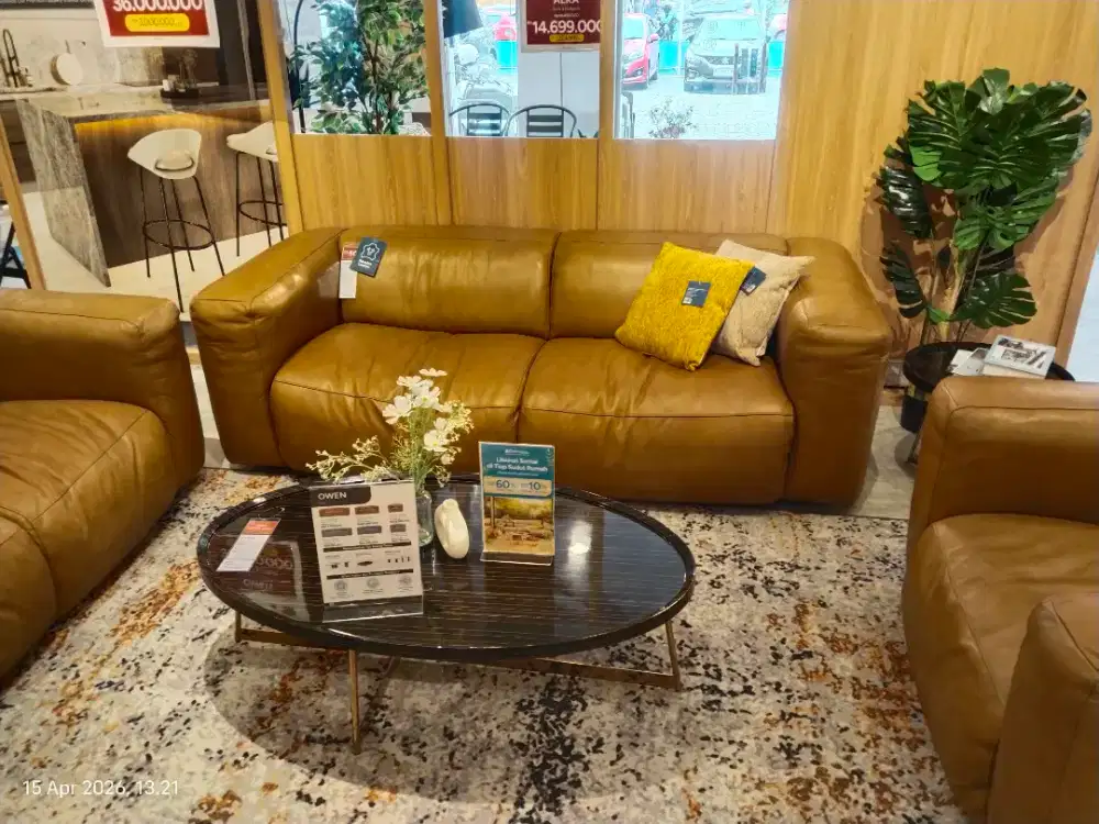 Sofa Owen 1,2,3 seat Leather Sofa, Cicilan tanpa DP, Syarat Cukup KTP