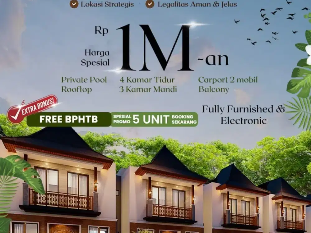 Investasi Villa Premium Batu – Dekat Alun-Alun, Siap Hasilkan Passive Income