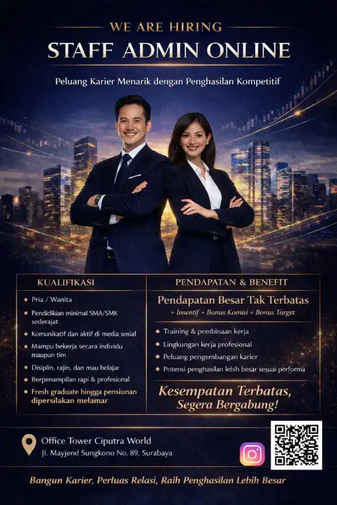 dibutuhkan Staff Admin Online