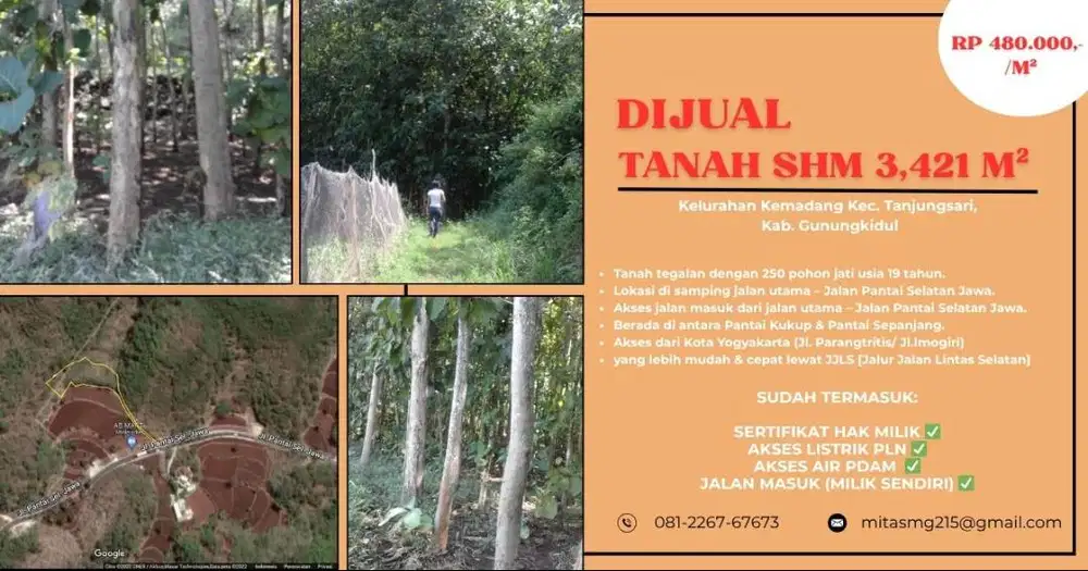 DIJUAL TANAH STRATEGIS – GUNUNGKIDUL