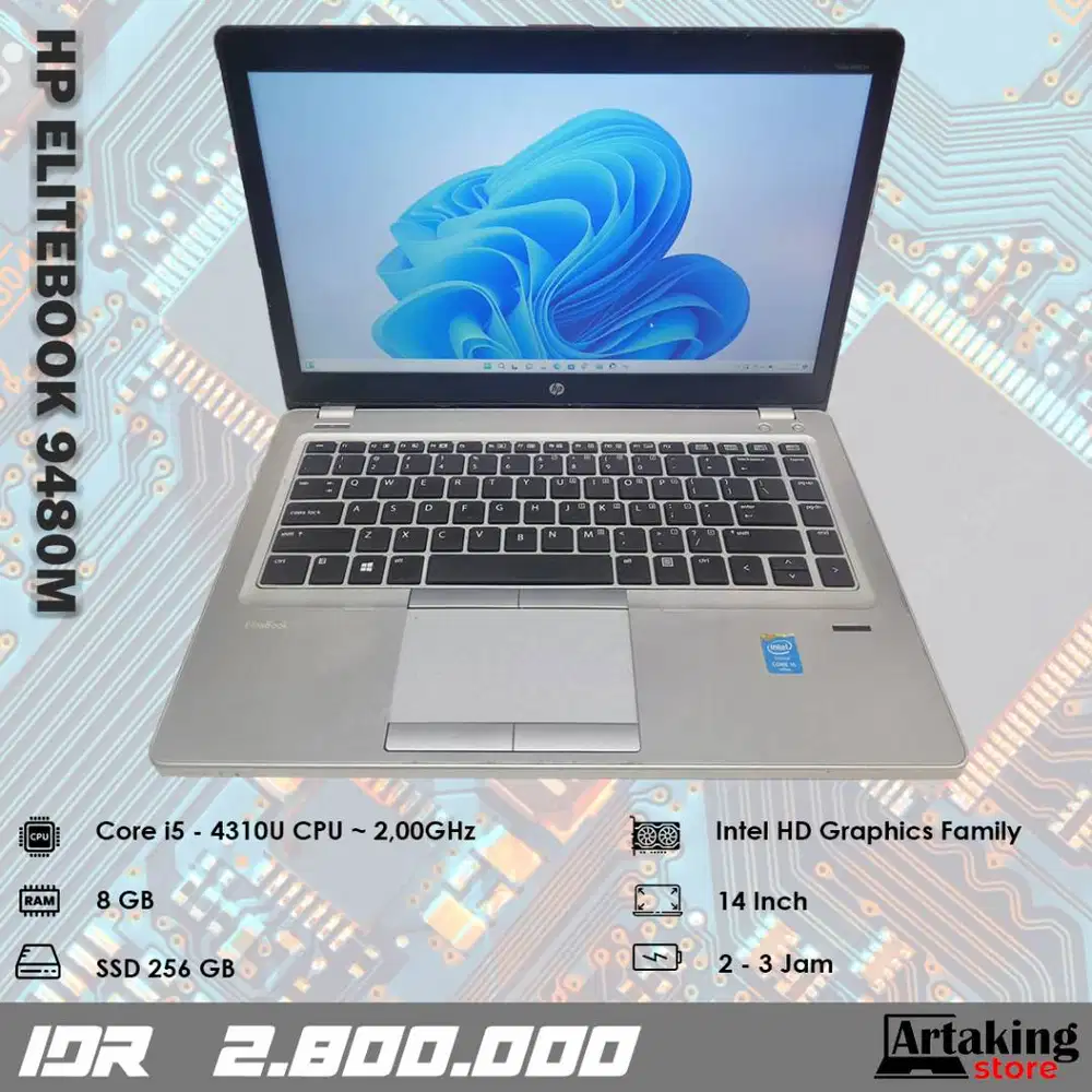 Hp Elitebook 9480M - Core i5 - Ram 8 GB - SSD 256 GB