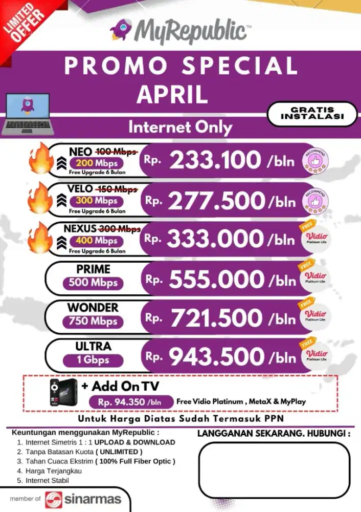 PEMASANGAN WIFI MY REPUBLIK