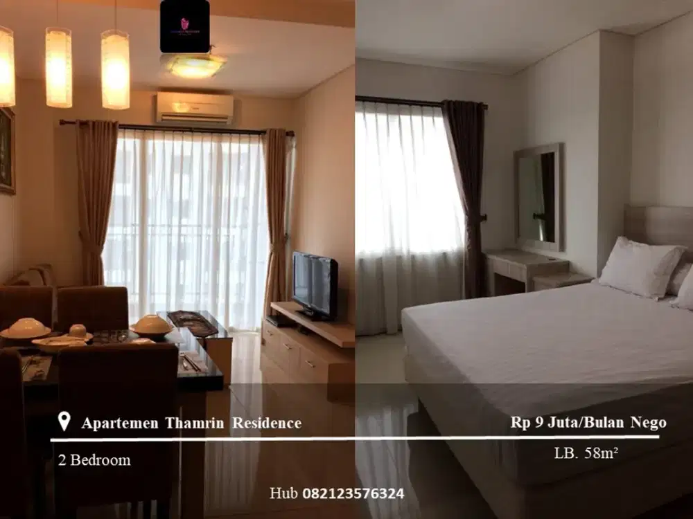Disewakan Apartement Thamrin Residence 2BR High Floor Full Furnished