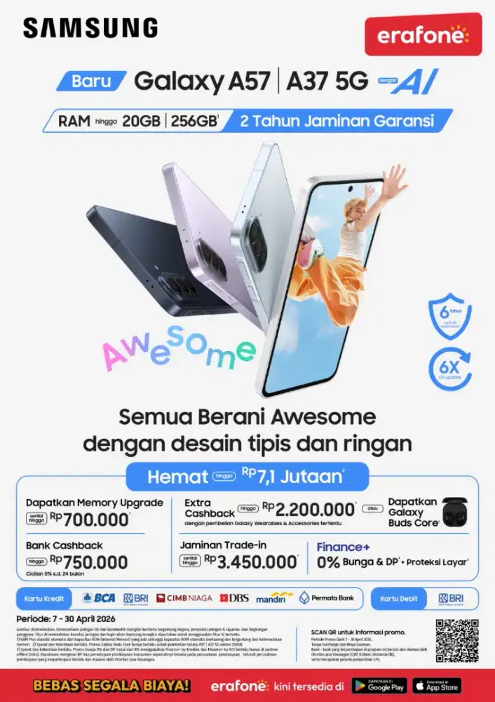 Samsung A57 promo cicilan 0% pake kartu kredit