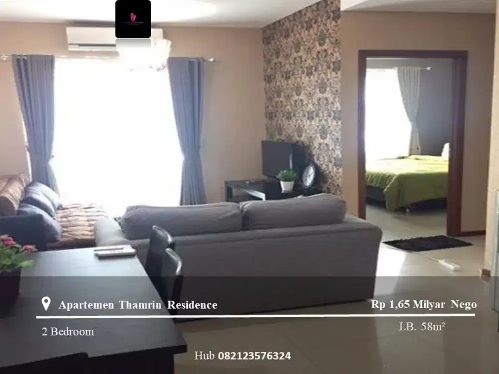 Dijual Apartement Thamrin Residence High Floor 2BR Full Furnished