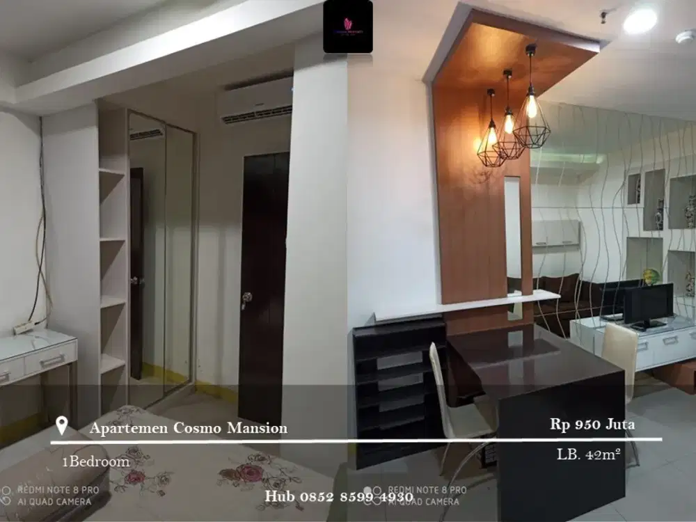 Jual Apartement Cosmo Mansion Tipe L Mid Floor 1BR Furnished SouthView