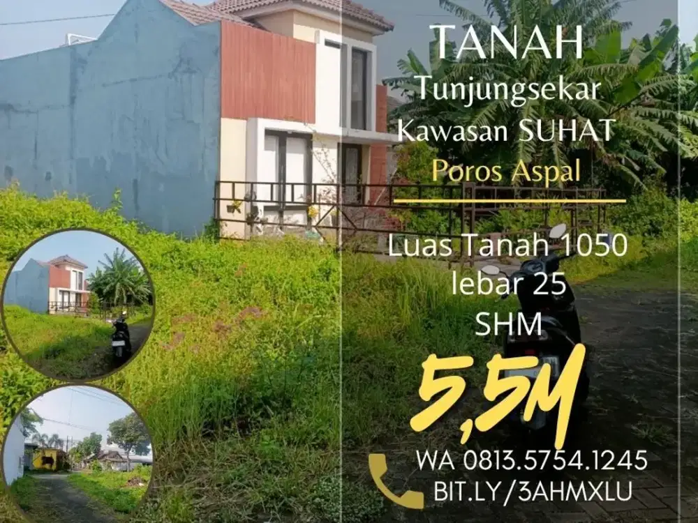 Tanah dijual borobudur tunjungsekar tasikmadu lt1050 leb25 5M
