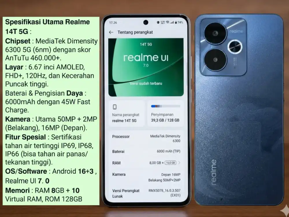 Realme 14T 5G , 8/128gb