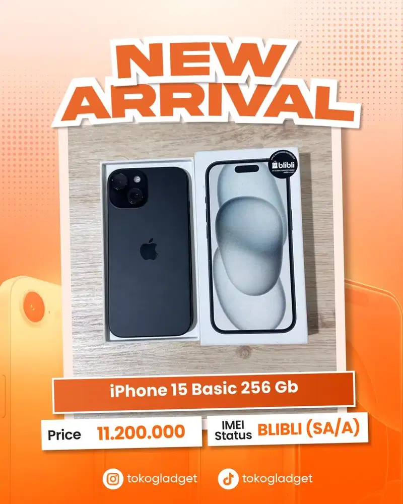 iPhone 15 Basic 256 Gb ex IBOX/BLIBLI