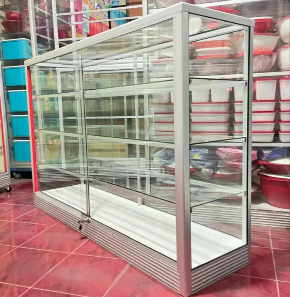 Etalase 1,5M x 1M Untuk Perlengkapan Usaha 4 Tahap